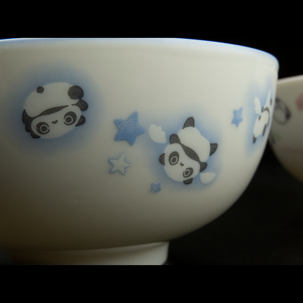 趴趴熊粉.藍花朵陶瓷碗碟 2件一組-細節圖3