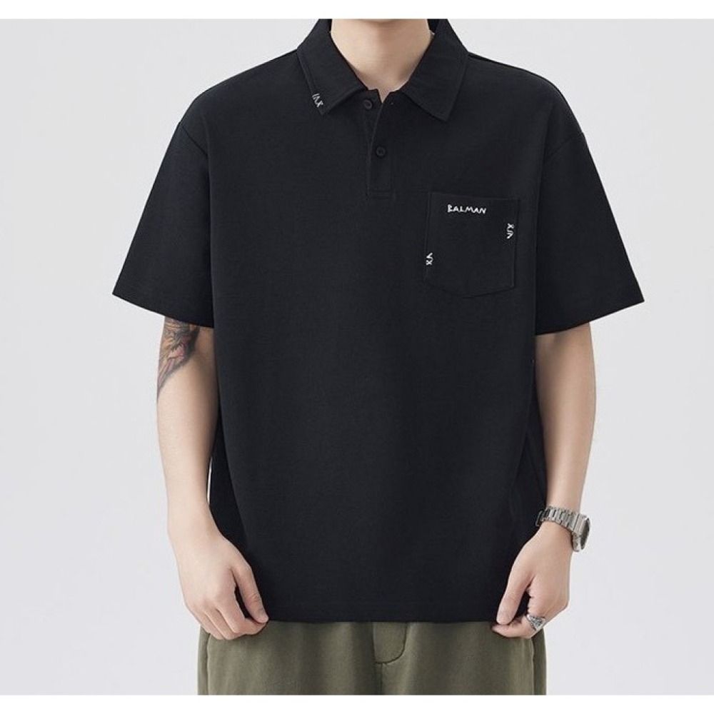 𝔾𝕣𝕒𝕔𝕖 𝕊𝕥𝕦𝕕𝕚𝕠♡男裝♡刺繡英字口袋POLO衫-規格圖7