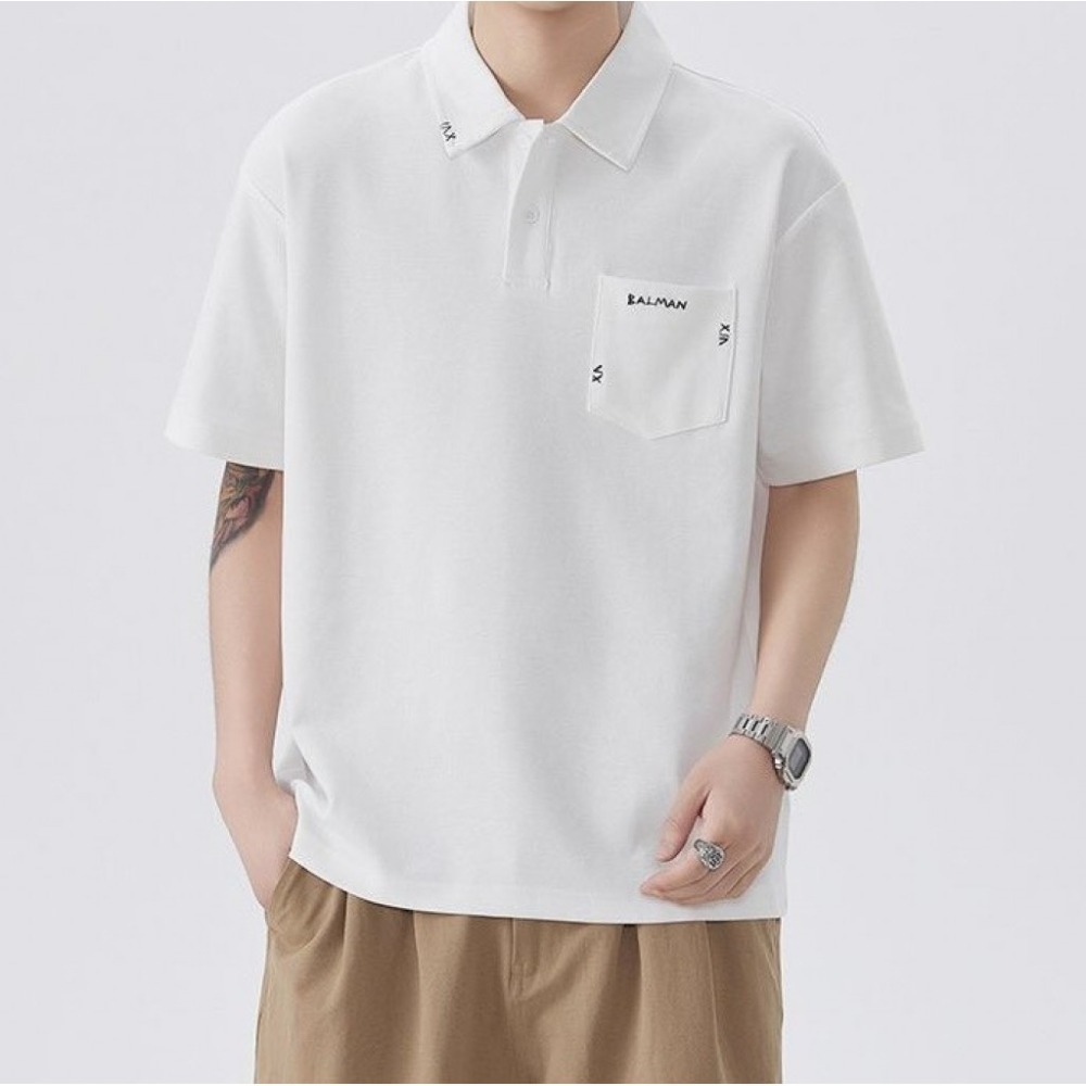 𝔾𝕣𝕒𝕔𝕖 𝕊𝕥𝕦𝕕𝕚𝕠♡男裝♡刺繡英字口袋POLO衫-規格圖7