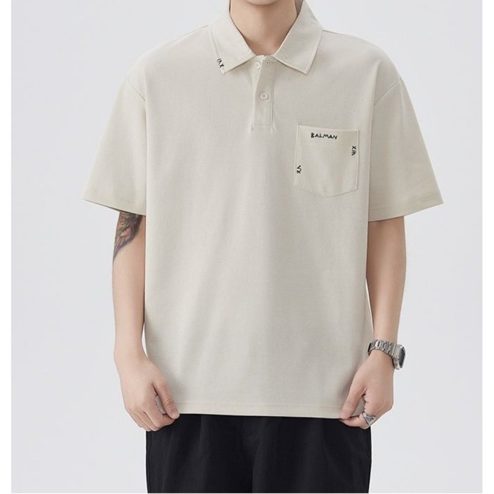 𝔾𝕣𝕒𝕔𝕖 𝕊𝕥𝕦𝕕𝕚𝕠♡男裝♡刺繡英字口袋POLO衫-規格圖7