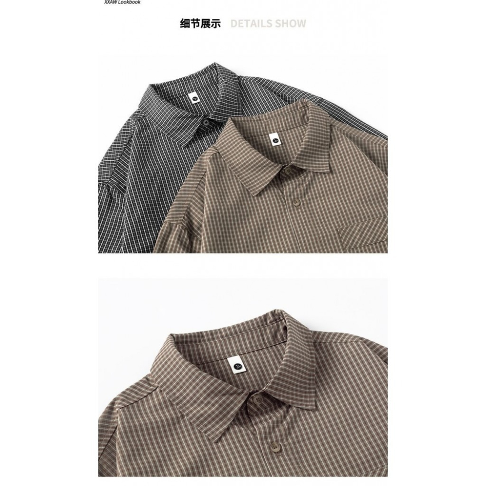 𝔾𝕣𝕒𝕔𝕖 𝕊𝕥𝕦𝕕𝕚𝕠♡男裝♡細格紋翻領襯衫-細節圖10