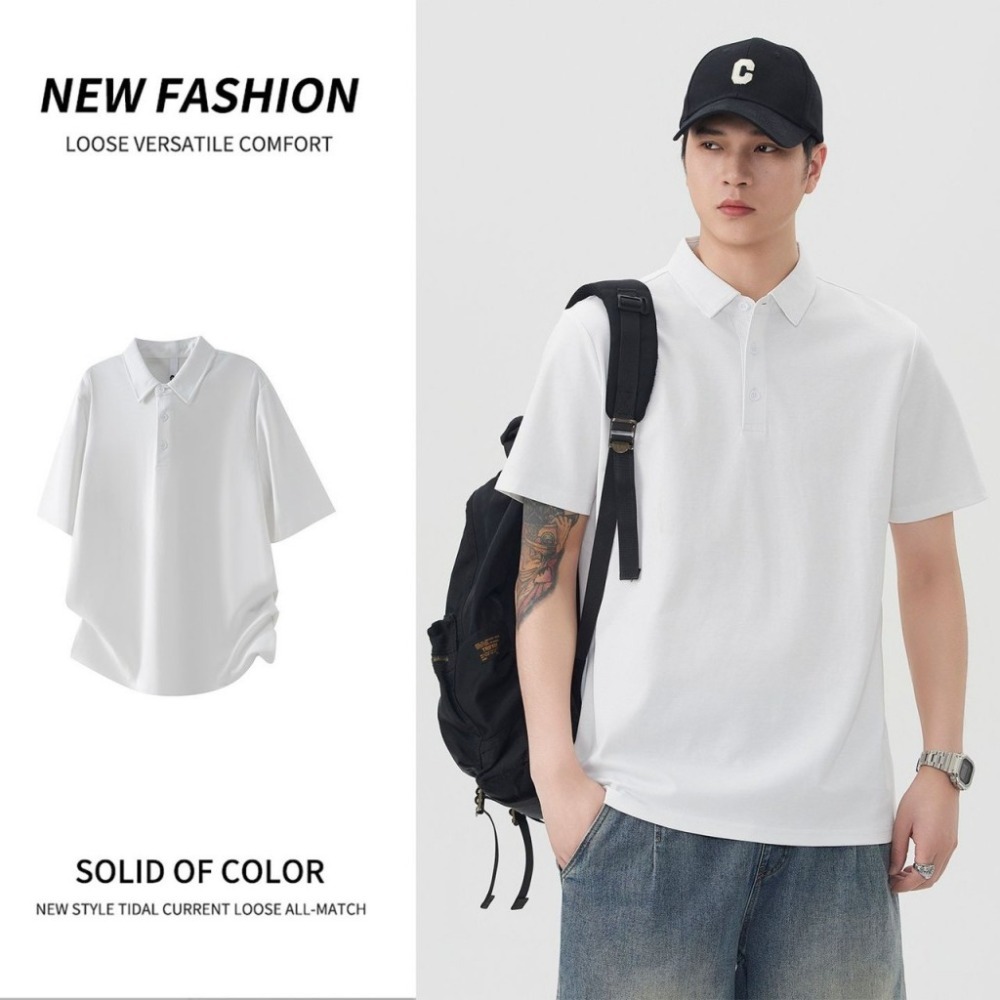 𝔾𝕣𝕒𝕔𝕖 𝕊𝕥𝕦𝕕𝕚𝕠♡男裝♡簡約素色休閒POLO衫-規格圖8