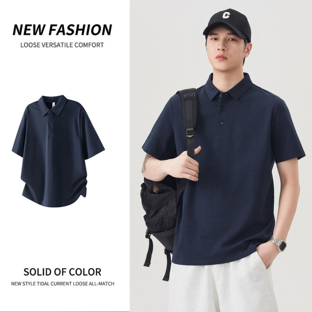 𝔾𝕣𝕒𝕔𝕖 𝕊𝕥𝕦𝕕𝕚𝕠♡男裝♡簡約素色休閒POLO衫-規格圖8