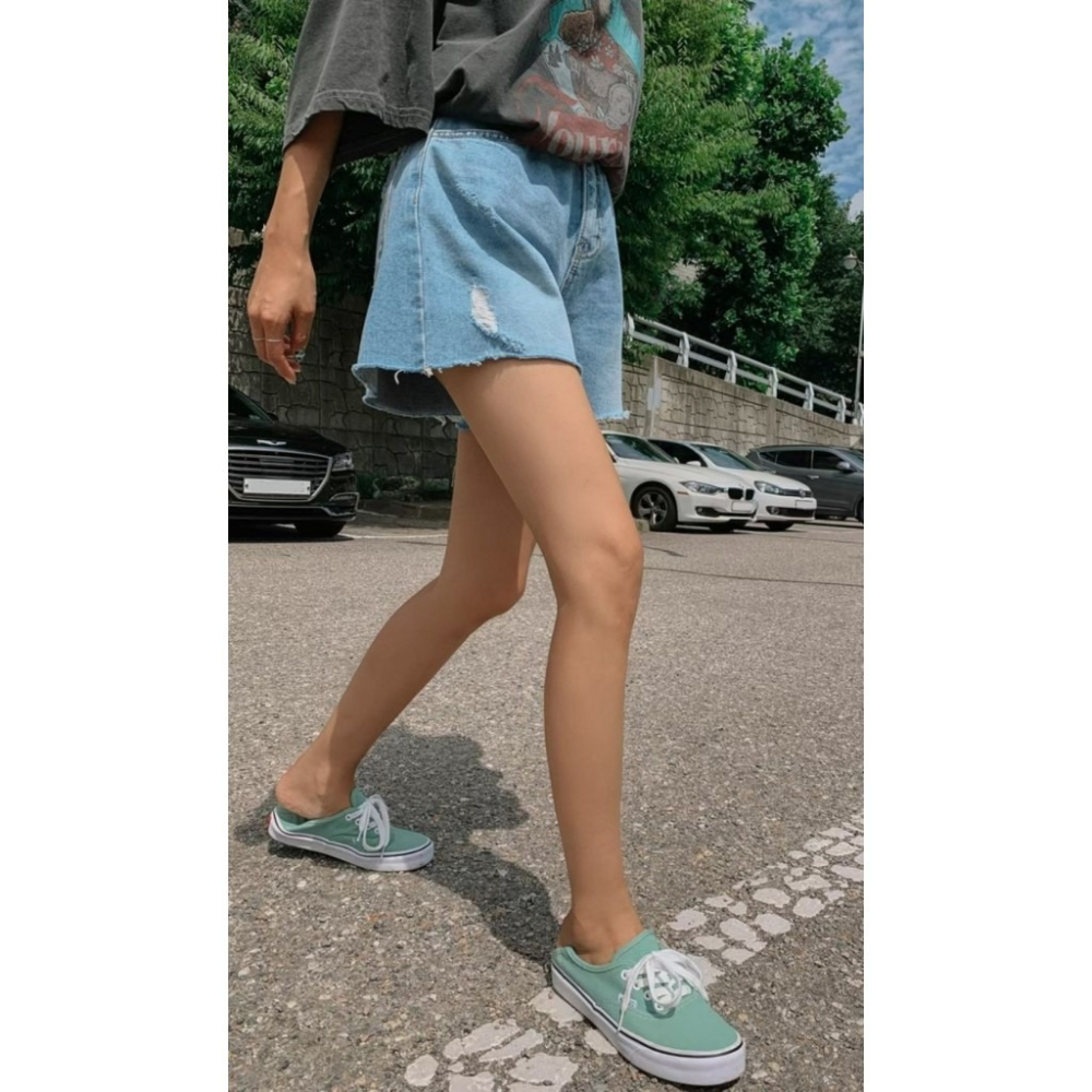 🇰🇷破壞感抽鬚牛仔短褲-細節圖5