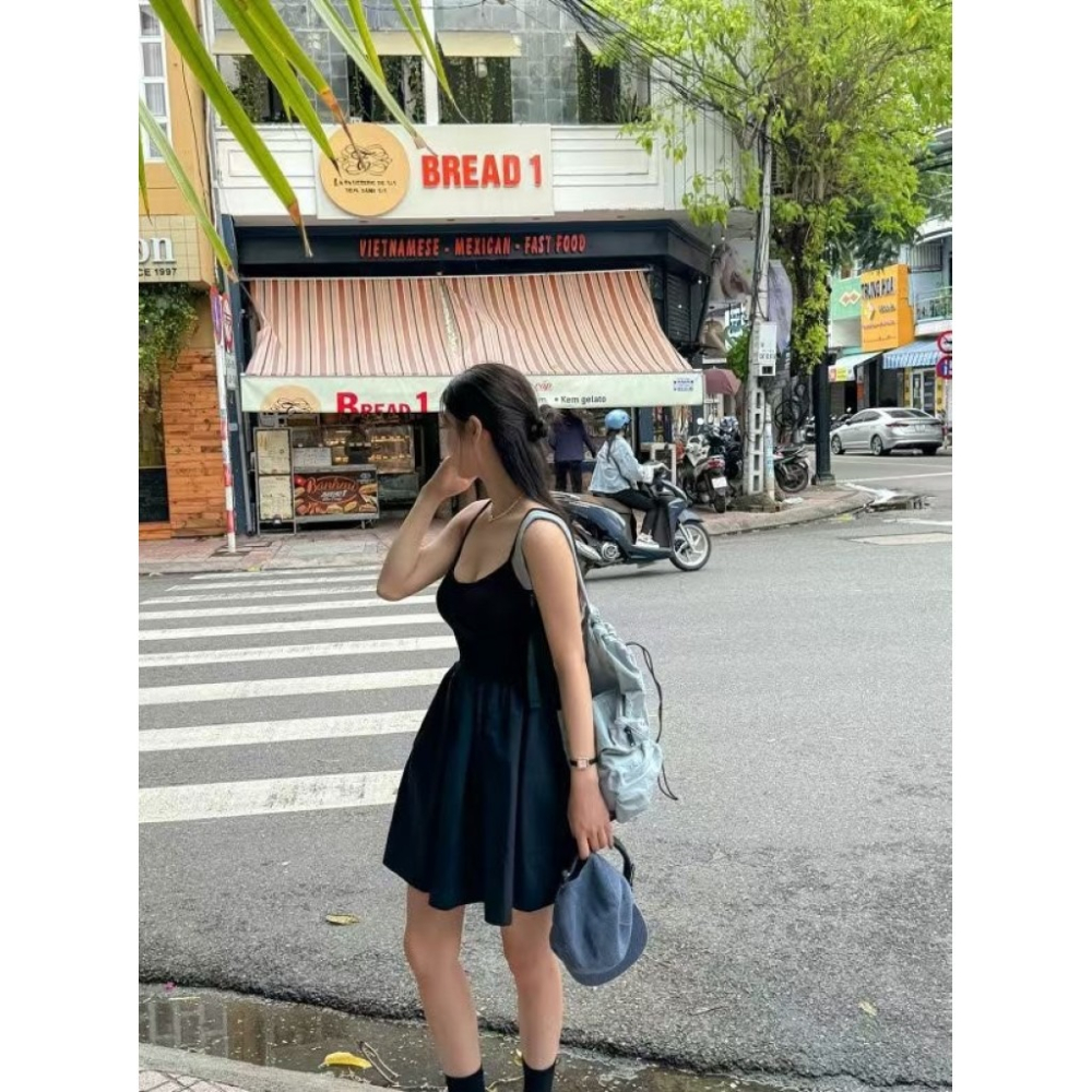 🇰🇷吊帶收腰洋裝-細節圖5
