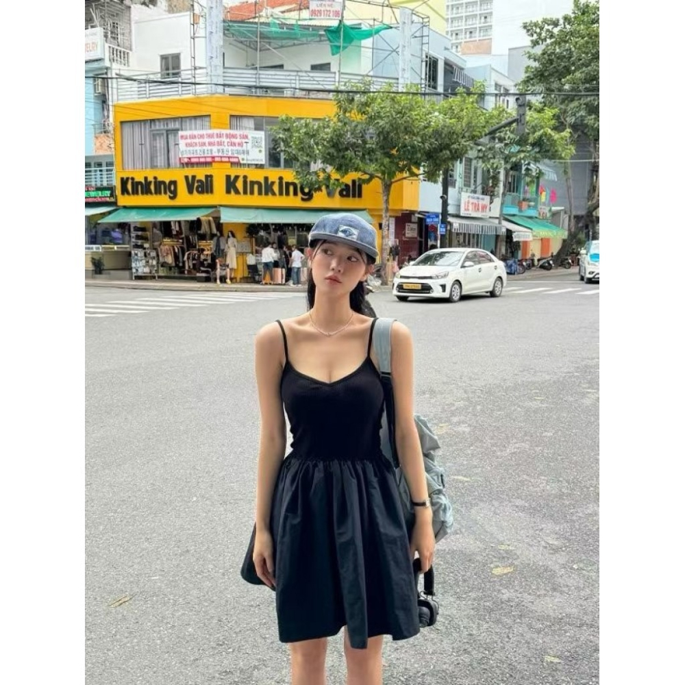 🇰🇷吊帶收腰洋裝-細節圖8