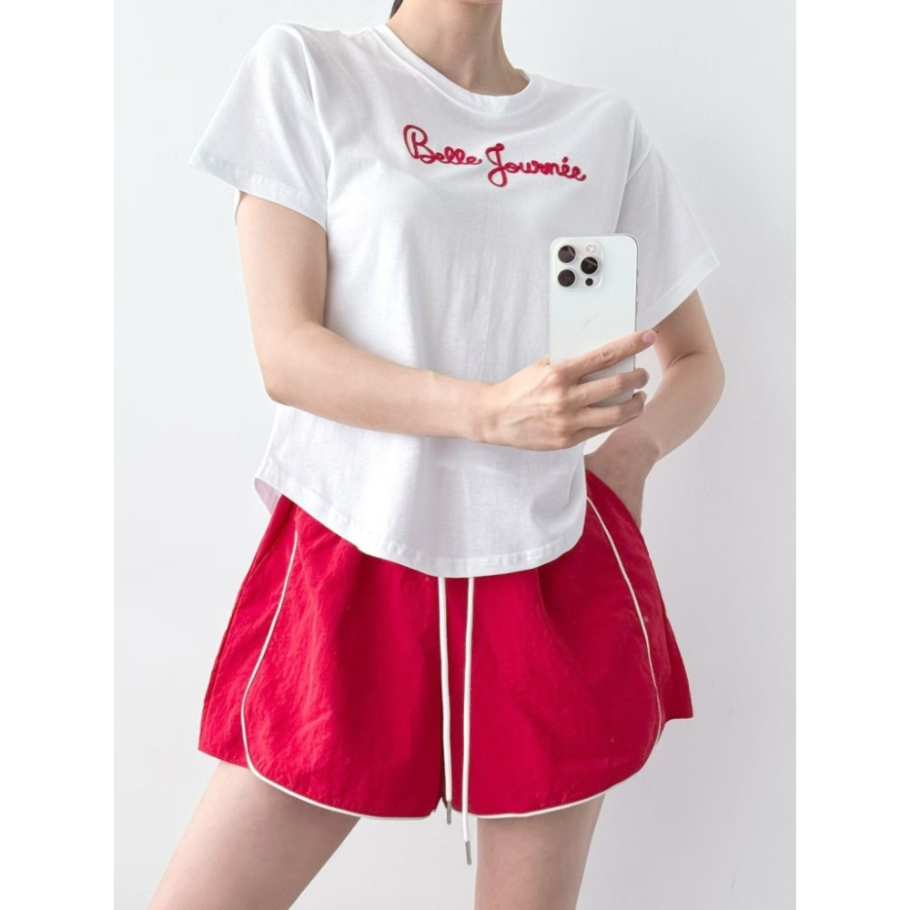 🇰🇷 𝔾𝕣𝕒𝕔𝕖 𝕊𝕥𝕦𝕕𝕚𝕠♡上衣♡立體字母休閒T恤-細節圖6