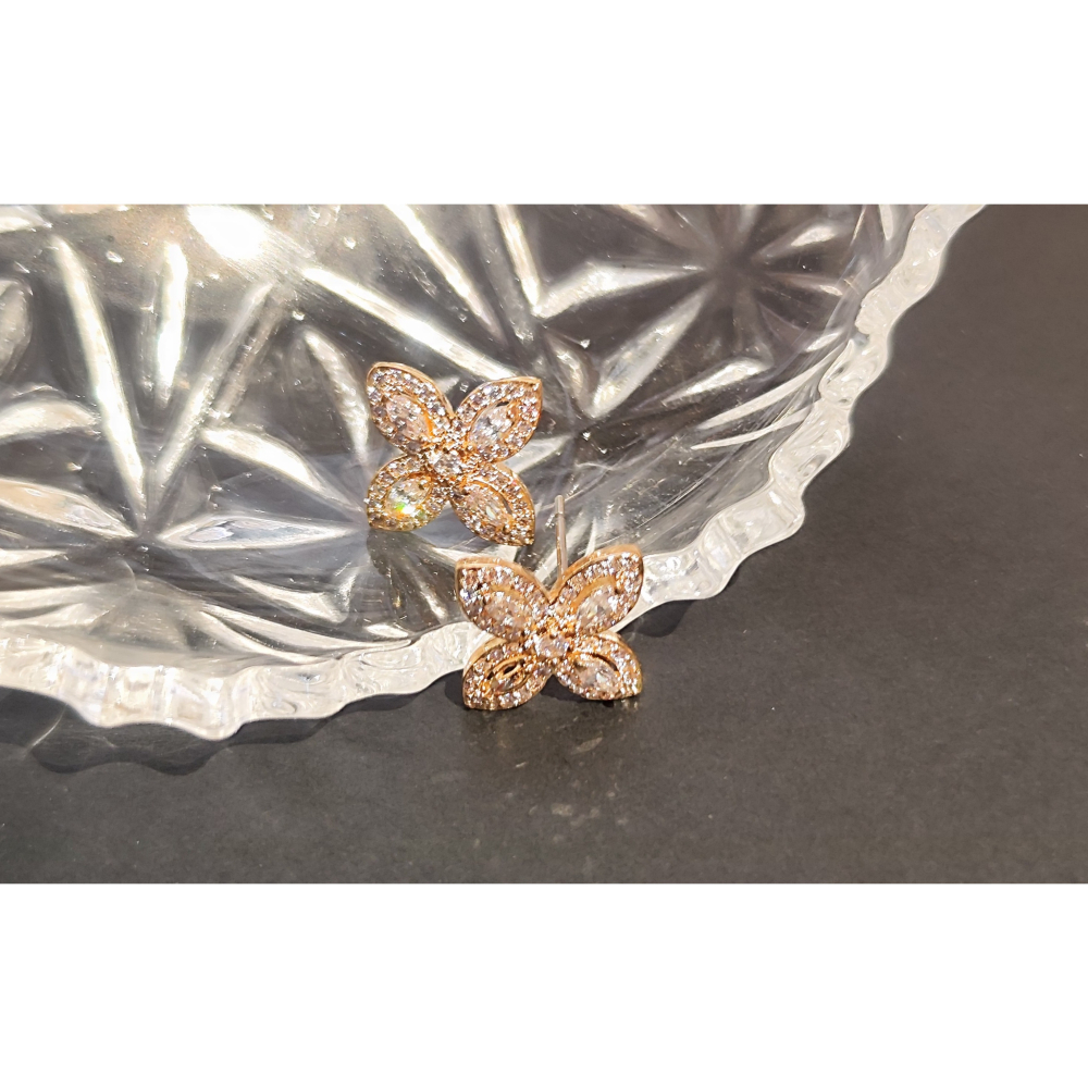 輕奢金色貼耳小花耳釘-細節圖3