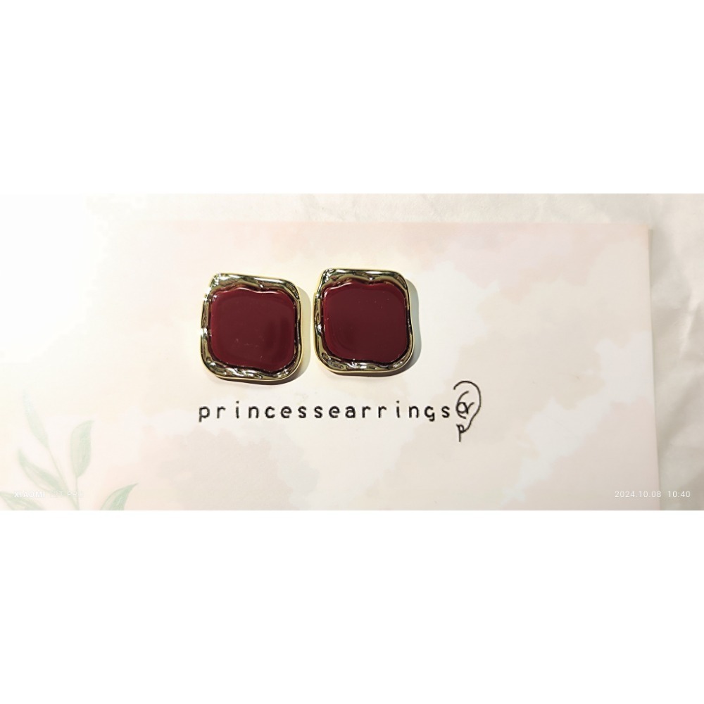 方形鑲金邊耳釘-規格圖5