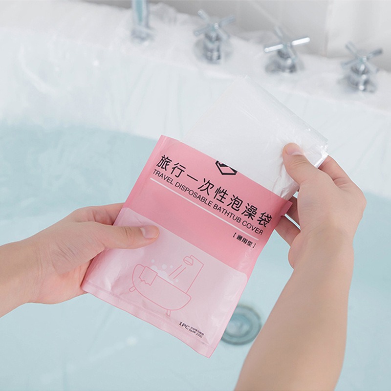 旅行一次性泡澡袋加厚洗澡袋浴缸套木桶袋子SPA塑料浴缸膜沐浴袋-細節圖2