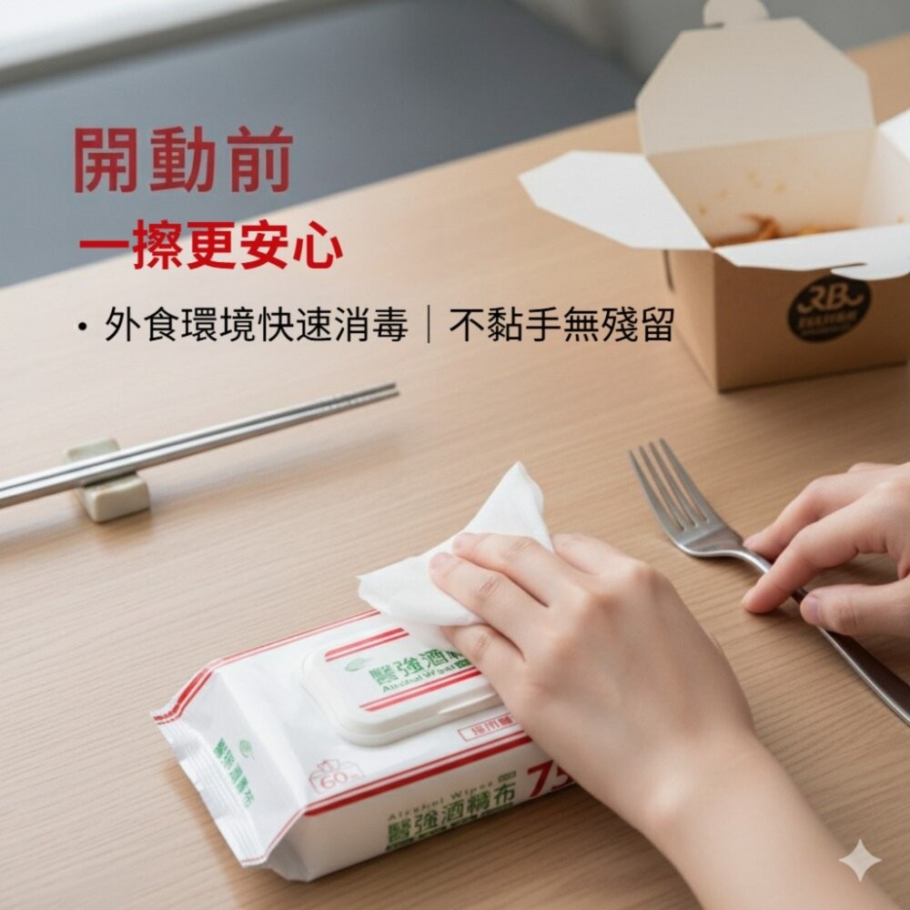【台北士林*店面】醫強》75%抗菌酒精布 濕紙巾 酒精擦 60抽/包 20x15cm 99.9%抗菌 送禮-細節圖10