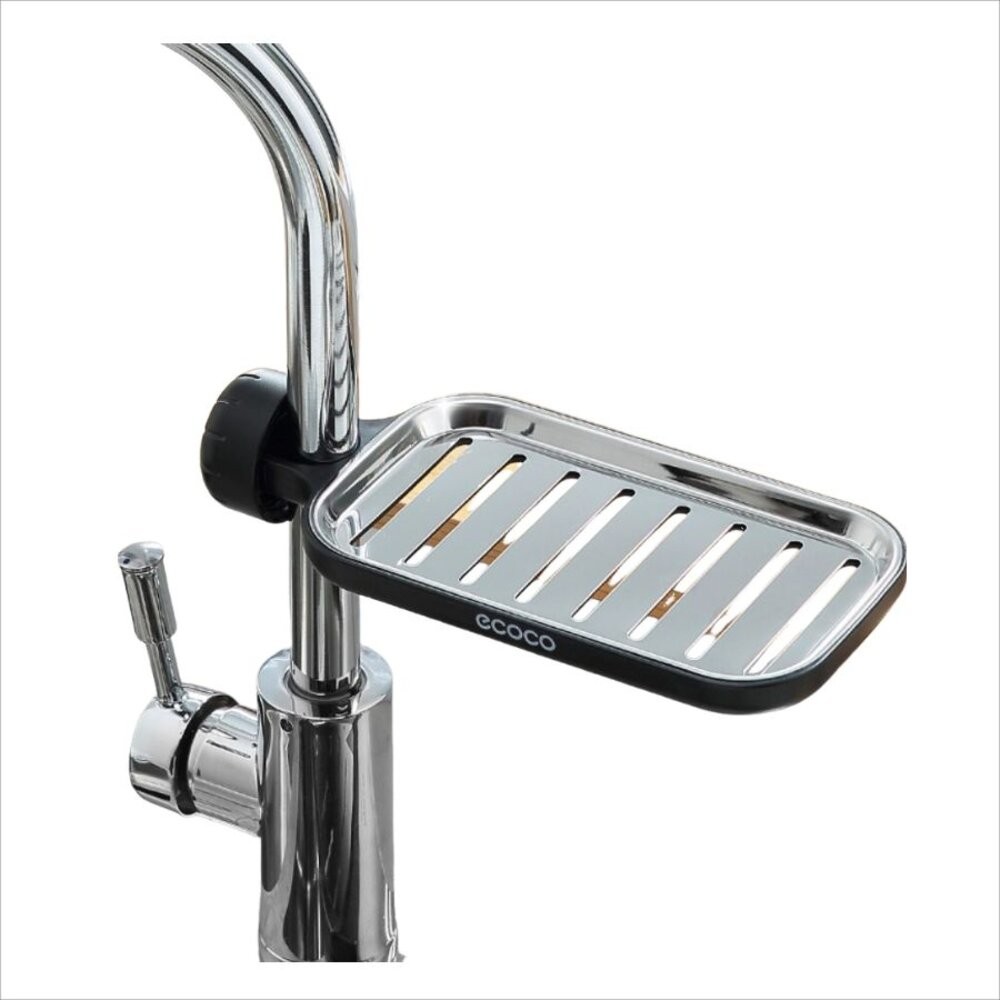 【實體店+發票】水龍頭置物架 ECOCO 不銹鋼收納架 廚房浴室收納神器 洗碗槽 水槽 瀝水籃 送禮-細節圖2
