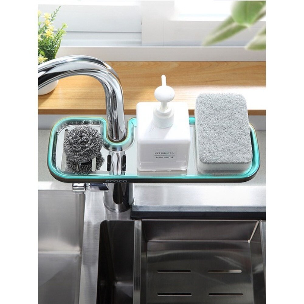 【實體店+發票】水龍頭置物架 ECOCO 不銹鋼收納架 廚房浴室收納神器 洗碗槽 水槽 瀝水籃 送禮-細節圖3