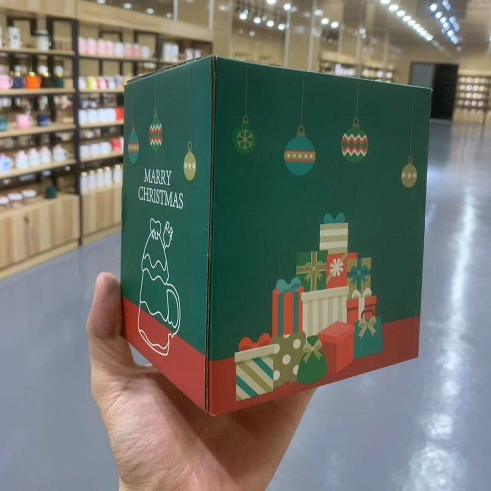 【實體店+發票】聖誕樹陶瓷杯 交換禮物 聖誕樹馬克杯 附蓋子攪拌棒 聖誕咖啡杯 彩盒包裝 送禮-細節圖9