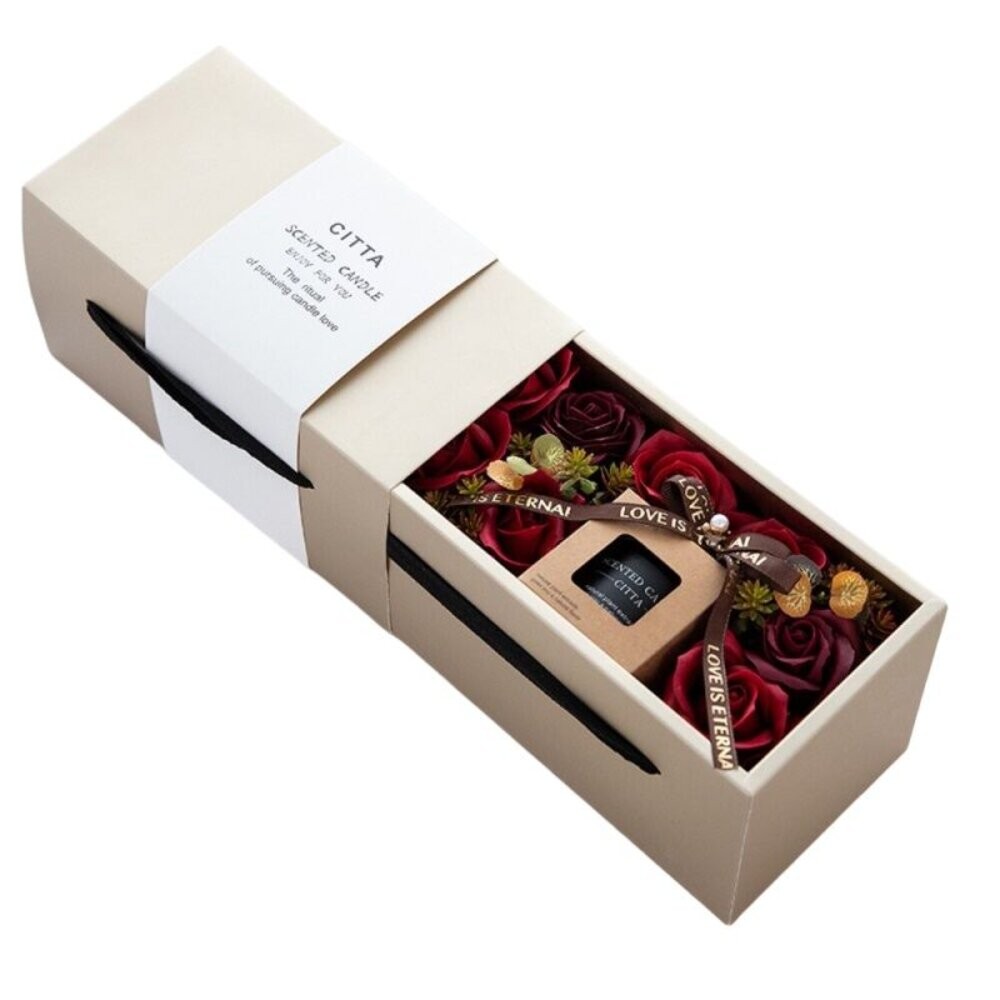 【實體店+發票】香氛蠟燭皂花禮盒 香皂花 香氛蠟燭燈 女生生日禮物 質感禮物 交換禮物 送禮 送禮-細節圖2