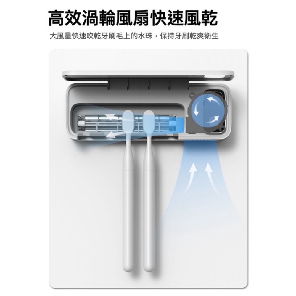 【實體店+發票】紫外線牙刷消毒架 牙刷收納架 牙刷架 牙刷烘乾 殺菌 置物架 USB充電 免鑽牆 送禮-細節圖6
