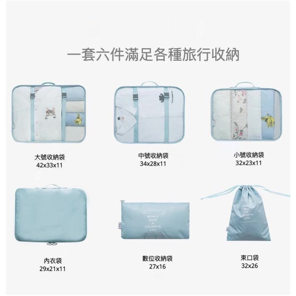 【實體店+發票】韓風行李收納袋 多功能加大加厚 行李收納包 旅行袋 七件套 送禮-細節圖4