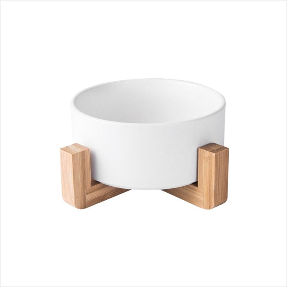 【實體店+發票】北歐風多用途木架陶瓷 花盆木架 木架沙發碗 木架寵物碗 陶瓷花盆 水培花盆 微波烤箱碗 送禮-細節圖2
