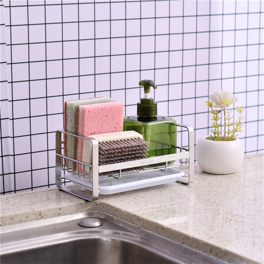 【實體店+發票】304不鏽鋼瀝水架 海綿菜瓜布瀝水架 抹布菜瓜布收納架 廚房瀝水架 送禮-細節圖7