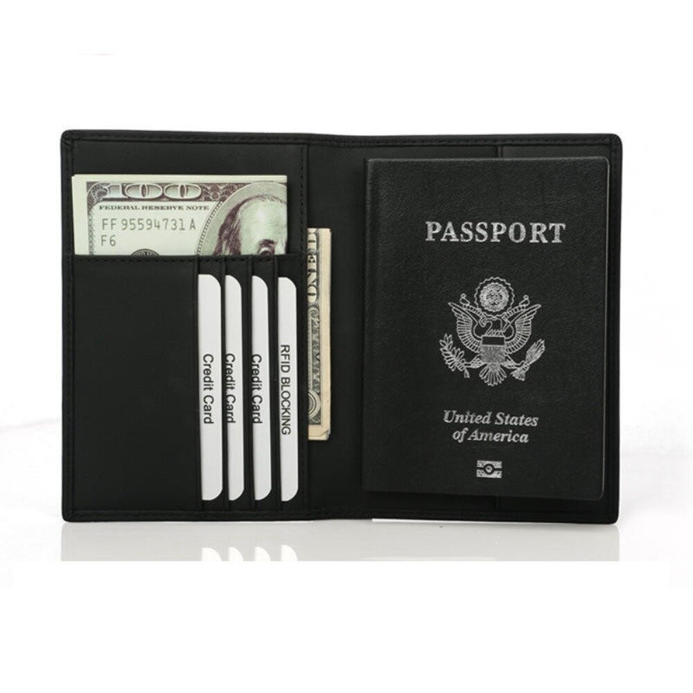 【實體店+發票】真皮防盜刷護照套 RFID牛皮護照夾 防消磁卡片包 出國錢包卡包證件包 護照收納錢包 送禮-細節圖2