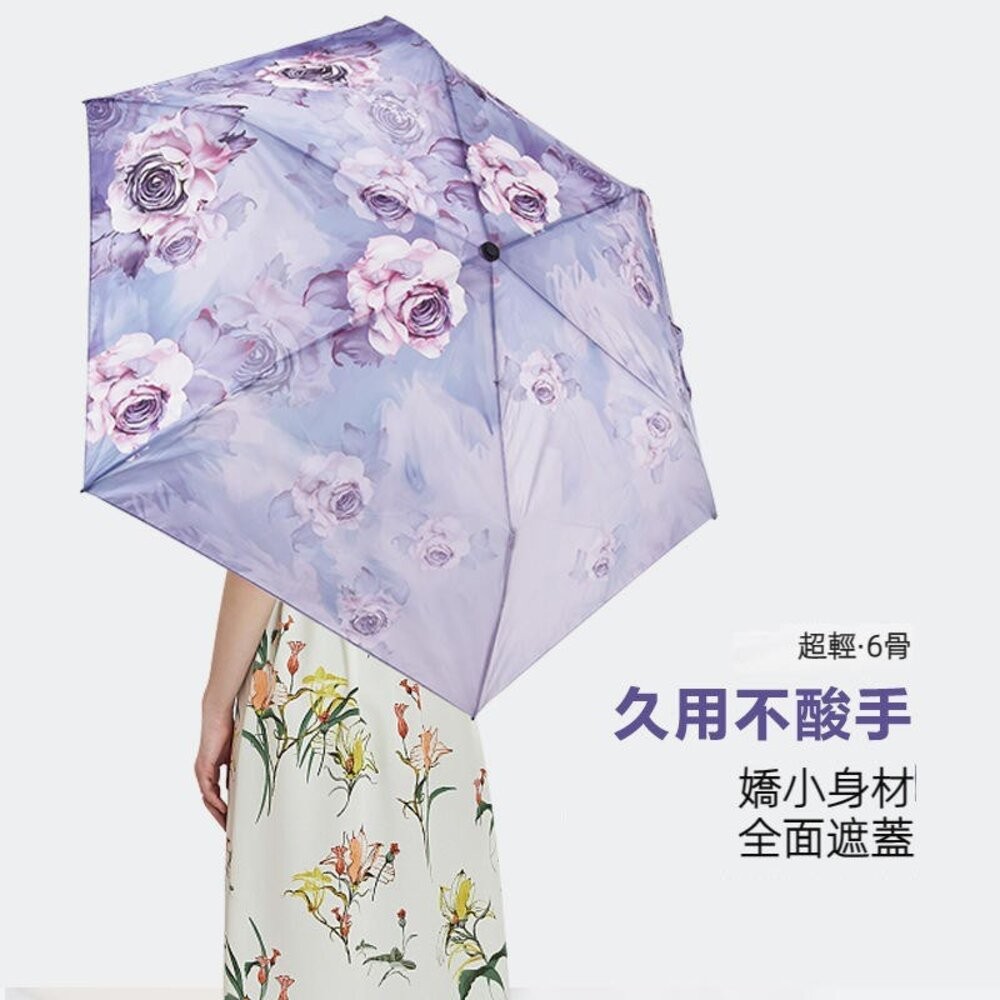 【台北士林*店面】日式碳纖維輕量羽毛傘 98g超輕折疊傘 輕量傘 晴雨傘 玫瑰唯美 遮陽傘 摺疊傘 防曬傘 送禮-細節圖6