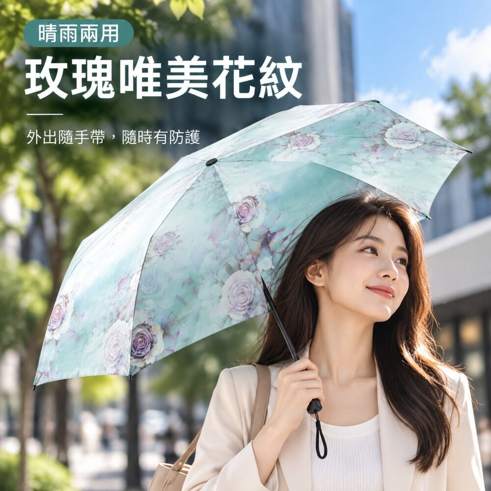 【台北士林*店面】日式碳纖維輕量羽毛傘 98g超輕折疊傘 輕量傘 晴雨傘 玫瑰唯美 遮陽傘 摺疊傘 防曬傘 送禮-細節圖7
