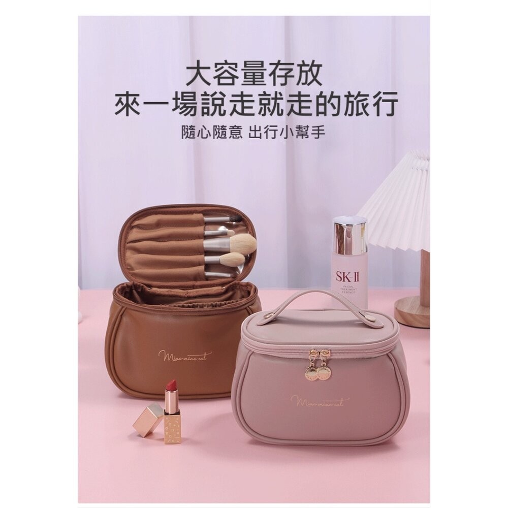 【實體店+發票】大容量手提巧形化妝包 雙拉鍊 多隔層收納包 便攜旅行 ins風 送禮-細節圖8