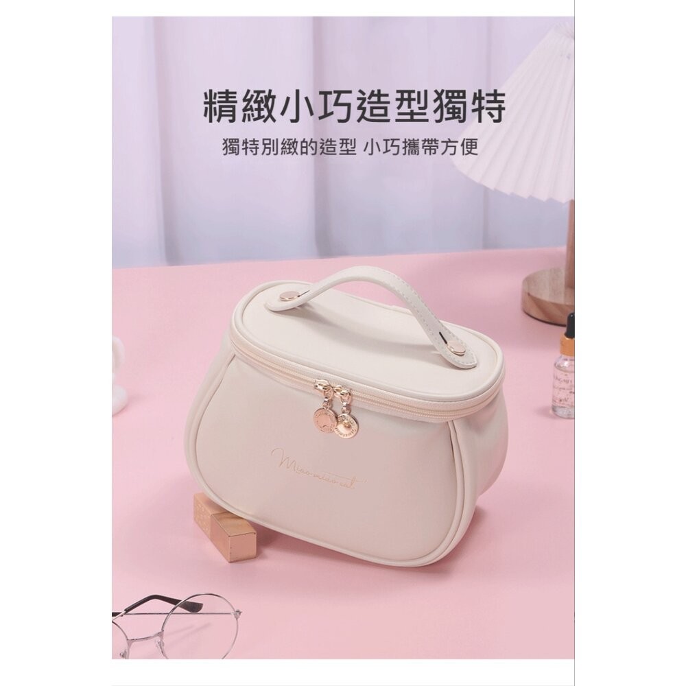 【實體店+發票】大容量手提巧形化妝包 雙拉鍊 多隔層收納包 便攜旅行 ins風 送禮-細節圖6