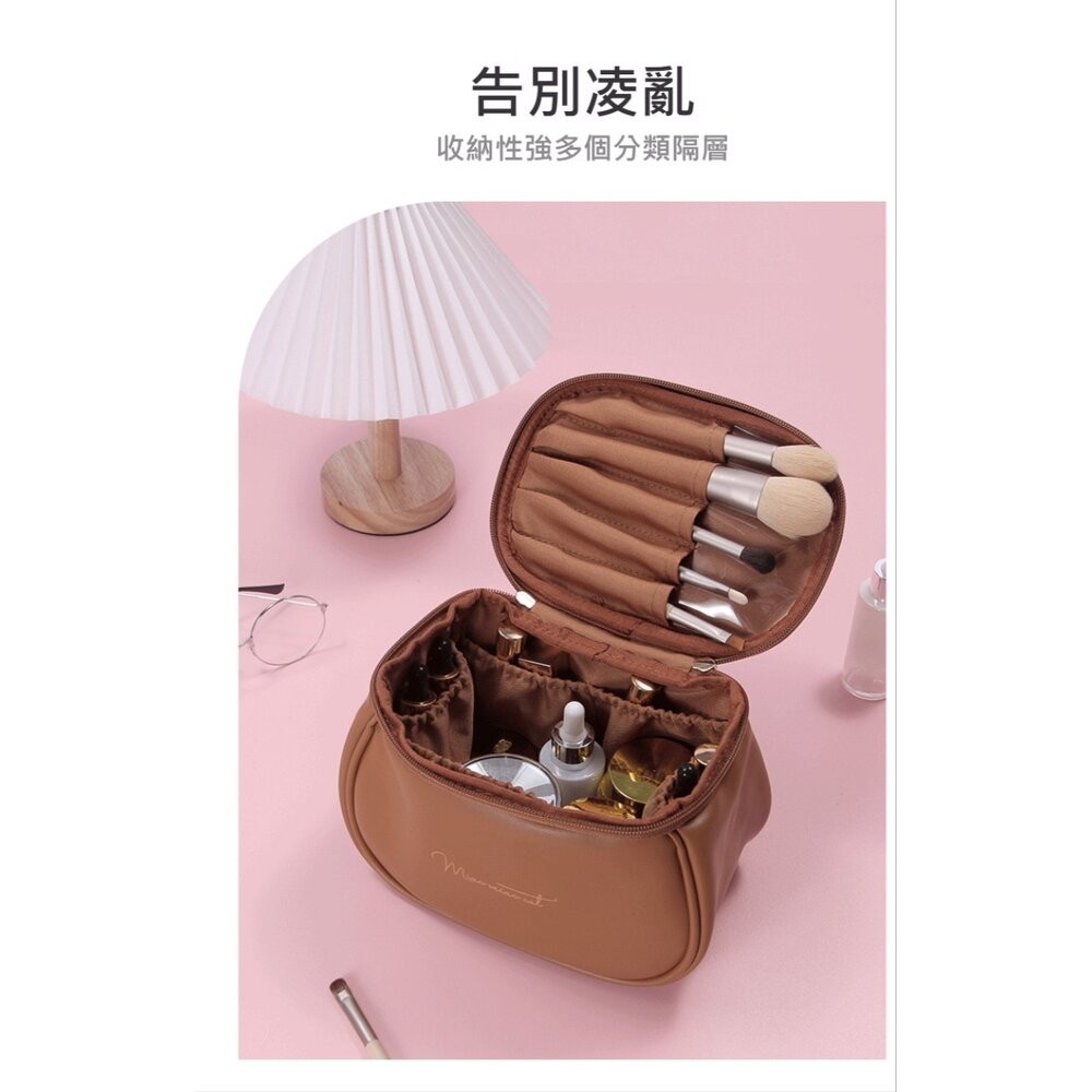【台北士林*店面】大容量手提巧形化妝包 雙拉鍊 多隔層收納包 便攜旅行 ins風 送禮-細節圖2