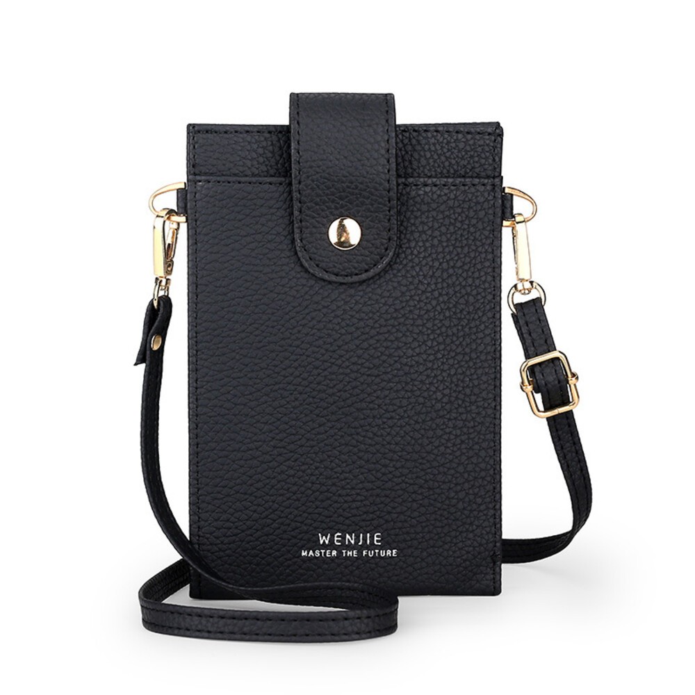 【實體店+發票】荔枝紋輕薄手機包 韓版迷你手機錢包 掛袋背帶 頸掛斜跨包 側背包 單肩女包 旅行錢包 送禮-規格圖11