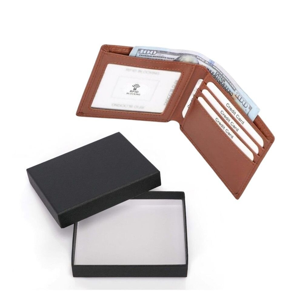 【實體店+發票】真皮防盜刷男用皮夾 男生皮夾 瘋馬皮 男皮夾 超薄短夾 錢包男 防RFID 精美禮盒 送禮-細節圖3