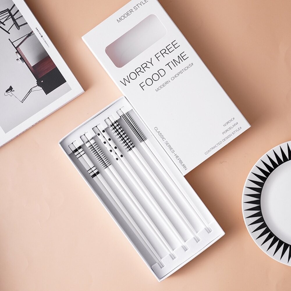 【實體店+發票】赫本風陶瓷餐筷組 陶瓷餐具 筷子湯匙飯匙 質感禮物 交換禮物 加厚硬殼禮盒 送禮-細節圖7