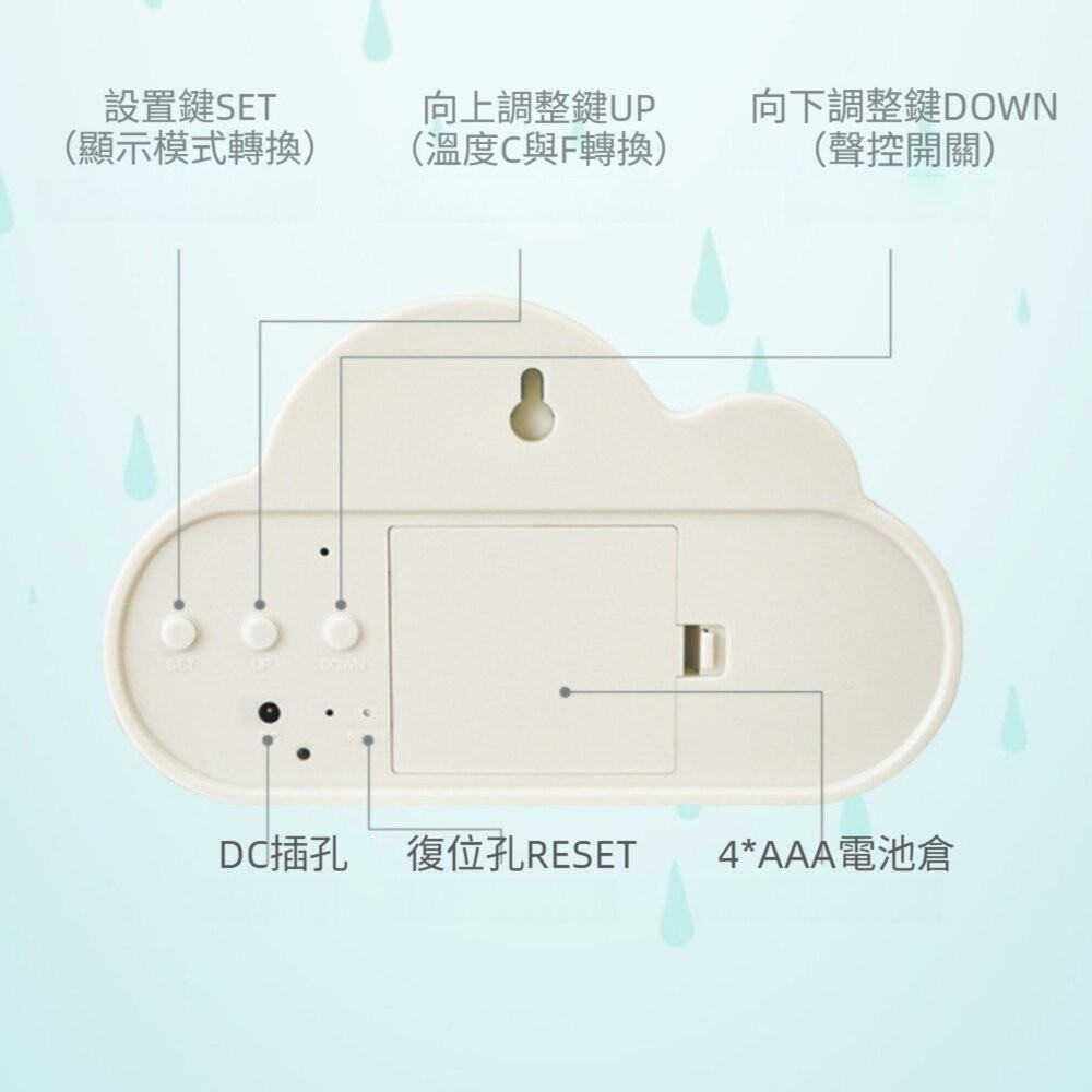 【台北士林*店面】創意雲朵鬧鐘 時鐘 多功能LED數位鬧鐘 智能鬧鐘 夜光時鐘 學生鬧鐘 交換禮物 送禮-細節圖4