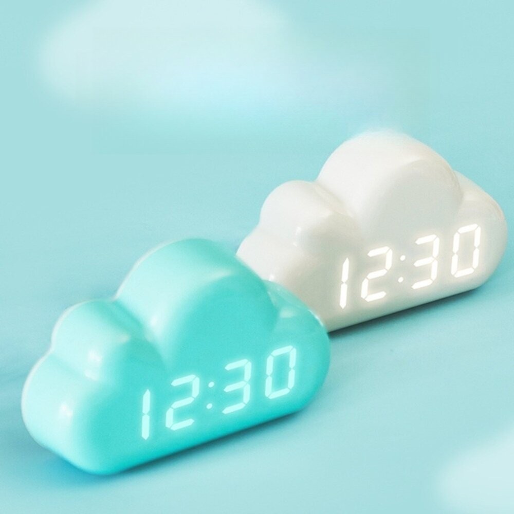 【台北士林*店面】創意雲朵鬧鐘 時鐘 多功能LED數位鬧鐘 智能鬧鐘 夜光時鐘 學生鬧鐘 交換禮物 送禮-細節圖9