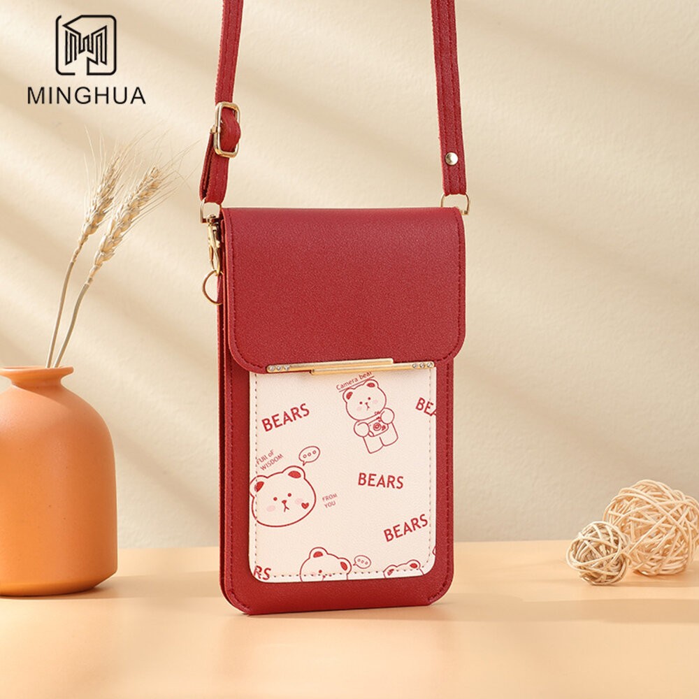 【實體店+發票】時尚印花觸控手機包 輕薄手機斜背包 頸掛 側背包 單肩女包 手機掛帶 手機套 送禮-規格圖11