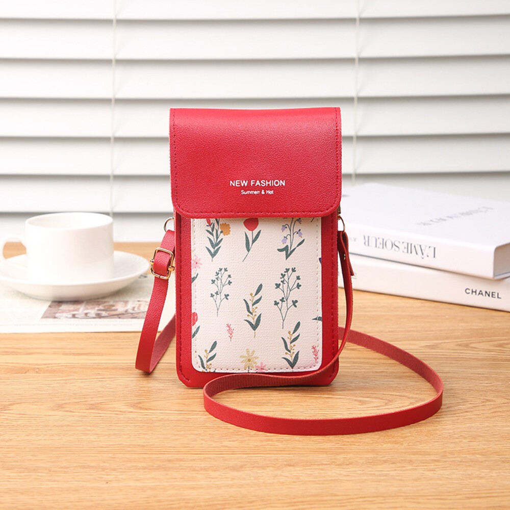【實體店+發票】時尚印花觸控手機包 輕薄手機斜背包 頸掛 側背包 單肩女包 手機掛帶 手機套 送禮-規格圖11