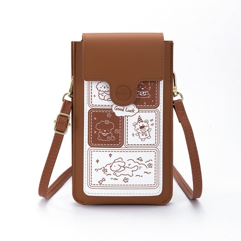 【實體店+發票】時尚印花觸控手機包 輕薄手機斜背包 頸掛 側背包 單肩女包 手機掛帶 手機套 送禮-規格圖11