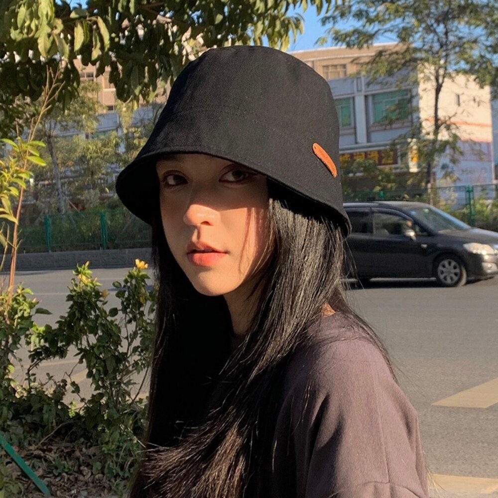 【台北士林*店面】純棉平頂漁夫帽 帽子女 韓版 遮陽帽 顯臉小 大頭圍 時尚 送禮-細節圖2