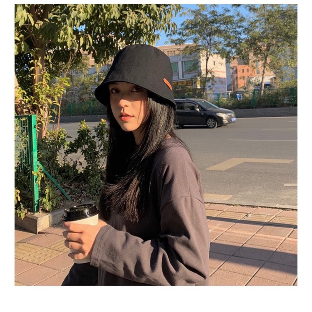 【台北士林*店面】純棉平頂漁夫帽 帽子女 韓版 遮陽帽 顯臉小 大頭圍 時尚 送禮-細節圖7