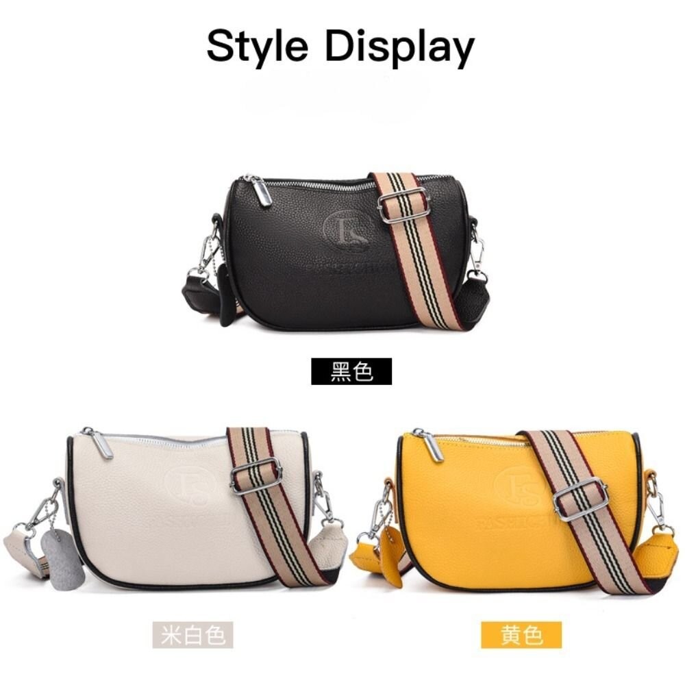 【實體店+發票】真皮時尚寬肩帶馬鞍包 頭層牛皮側背包 斜背包 女生包包 單肩包 交換禮物 送禮 送禮-細節圖2