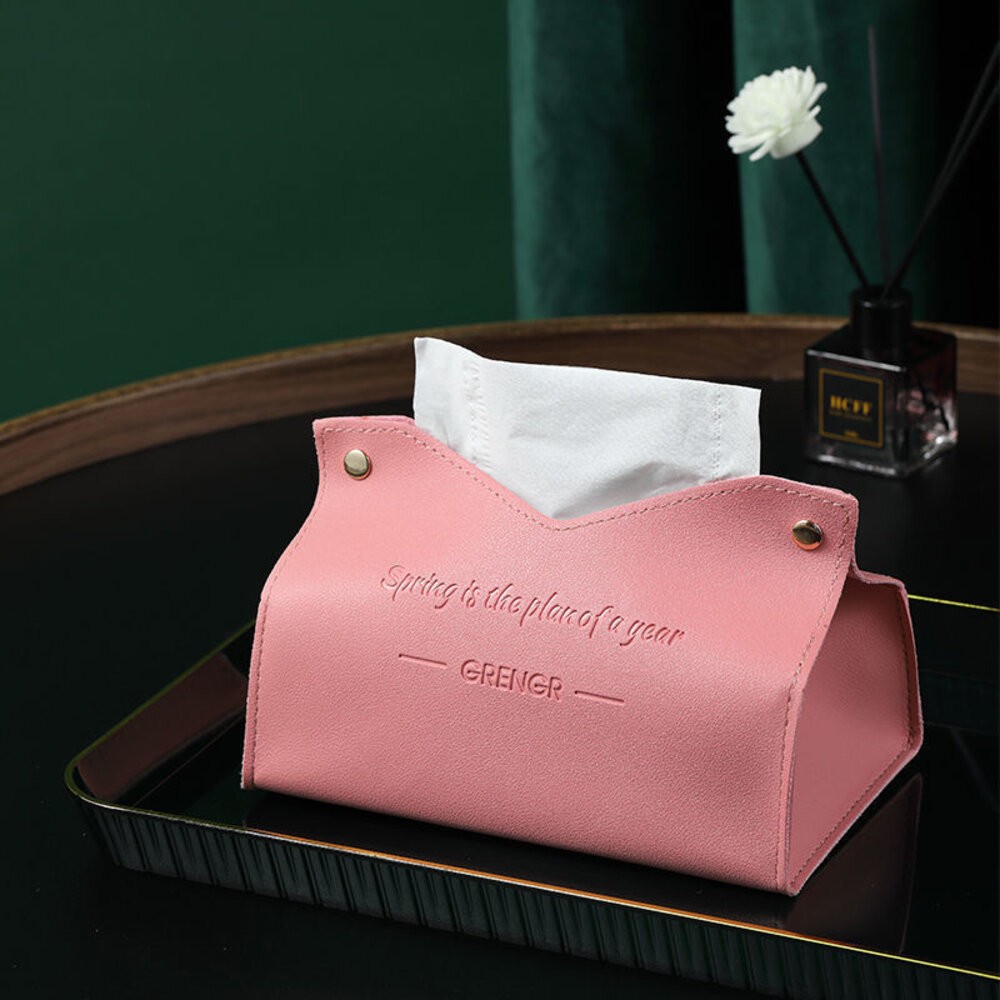 【實體店+發票】皮革質感面紙盒 收納面紙盒 紙巾盒 抽取式衛生紙盒 防塵防油防水 V口22公分大號 送禮-規格圖11