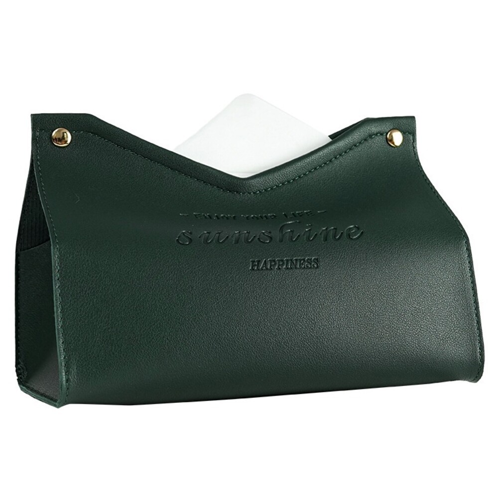 【台北士林*店面】皮革質感面紙盒 收納面紙盒 紙巾盒 抽取式衛生紙盒 防塵防油防水 V口22公分大號 送禮-規格圖11