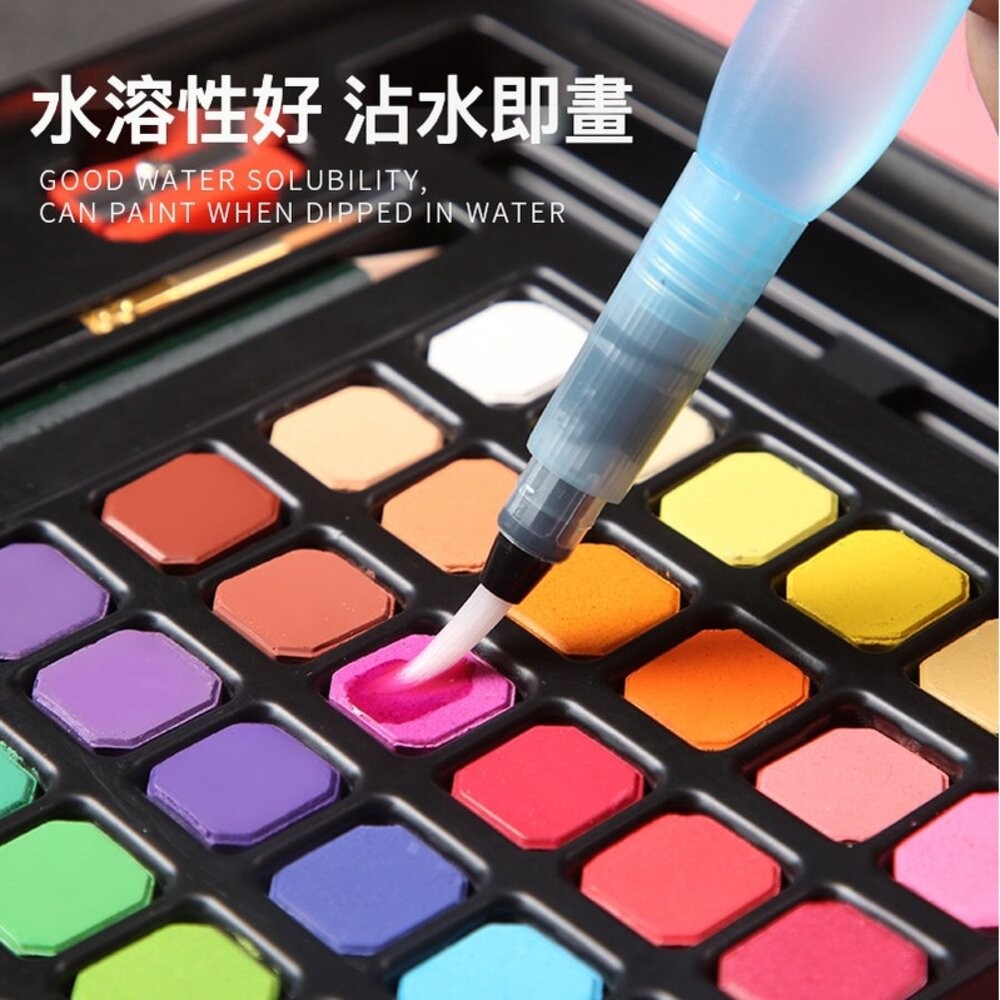 【實體店+發票】固體水彩顏料 水彩粉餅組 36色 48色 水彩鐵盒組 水彩初學者 水彩工具 送禮-細節圖7