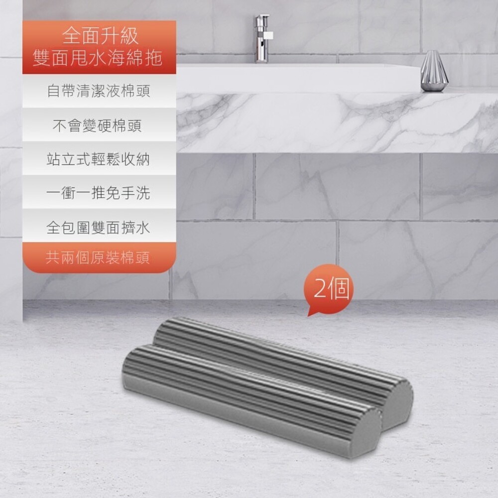 【台北士林*店面】免手洗懶人海綿拖把 吸水拖把 膠棉拖把 拖把組 旋轉拖把 更換棉頭 拖地神器 送禮-規格圖10