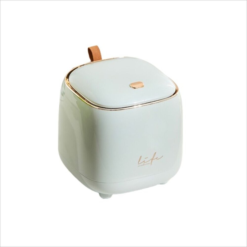 【實體店+發票】桌面按壓垃圾桶 垃圾袋不外露 桌上型小巧垃圾桶 家用帶蓋收納桶 方形整理收納盒 送禮-細節圖2