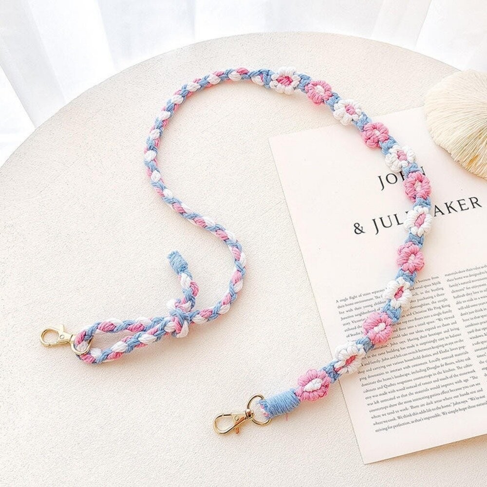 【實體店+發票】可調節編織手機掛繩 識別證掛繩 手作花花繩 手機吊繩背繩 包包背帶 波希米亞風手機鏈 贈夾片 送禮-細節圖5