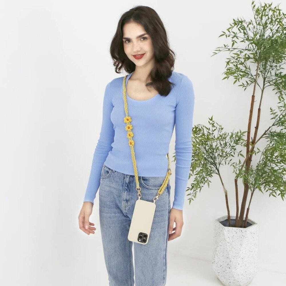 【實體店+發票】可調節編織手機掛繩 識別證掛繩 手作花花繩 手機吊繩背繩 包包背帶 波希米亞風手機鏈 贈夾片 送禮-細節圖7