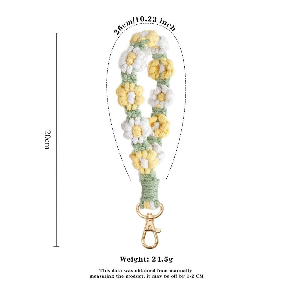 【台北士林*店面】可調節編織手機掛繩 識別證掛繩 手作花花繩 手機吊繩背繩 包包背帶 波希米亞風手機鏈 贈夾片 送禮-規格圖11