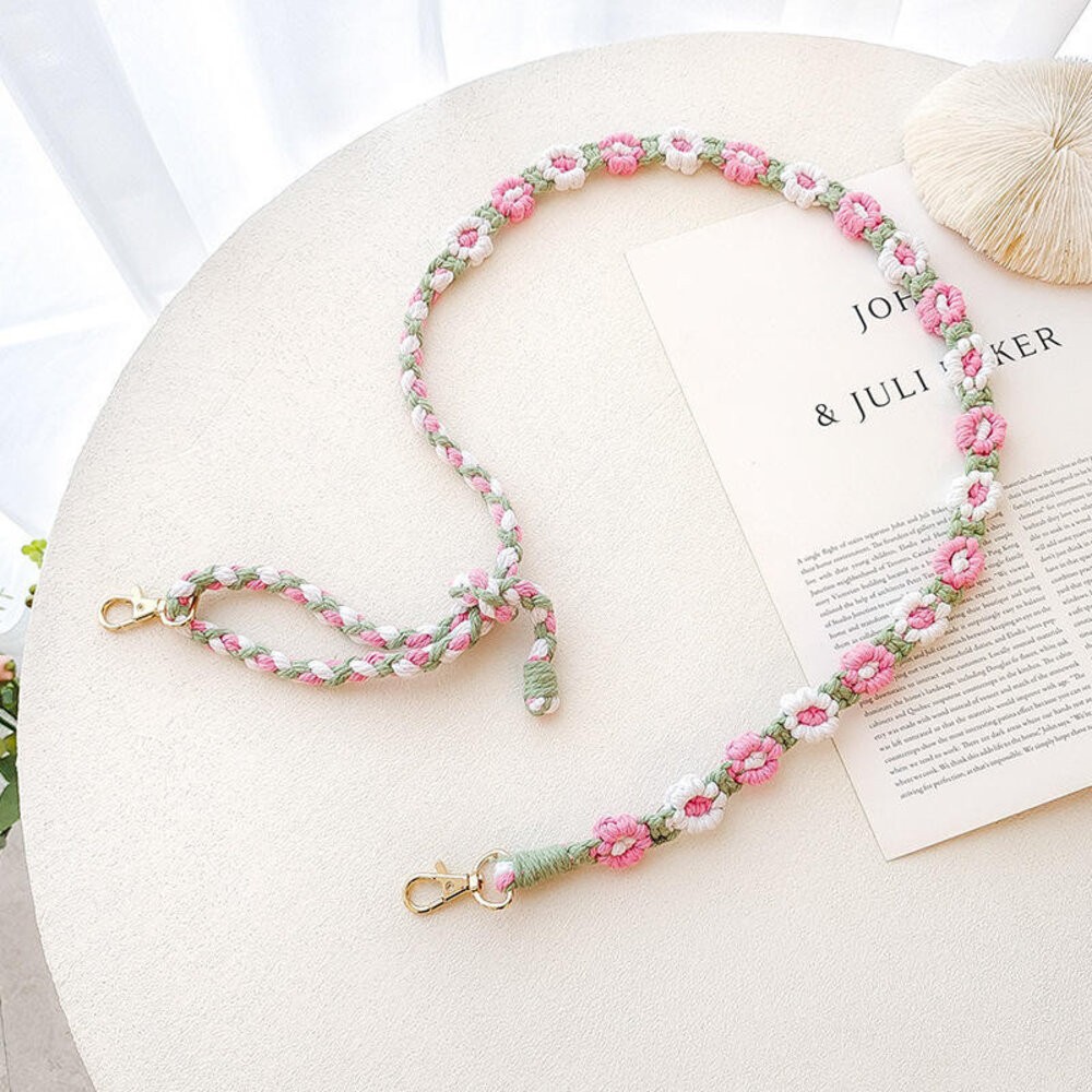 【實體店+發票】可調節編織手機掛繩 識別證掛繩 手作花花繩 手機吊繩背繩 包包背帶 波希米亞風手機鏈 贈夾片 送禮-規格圖11