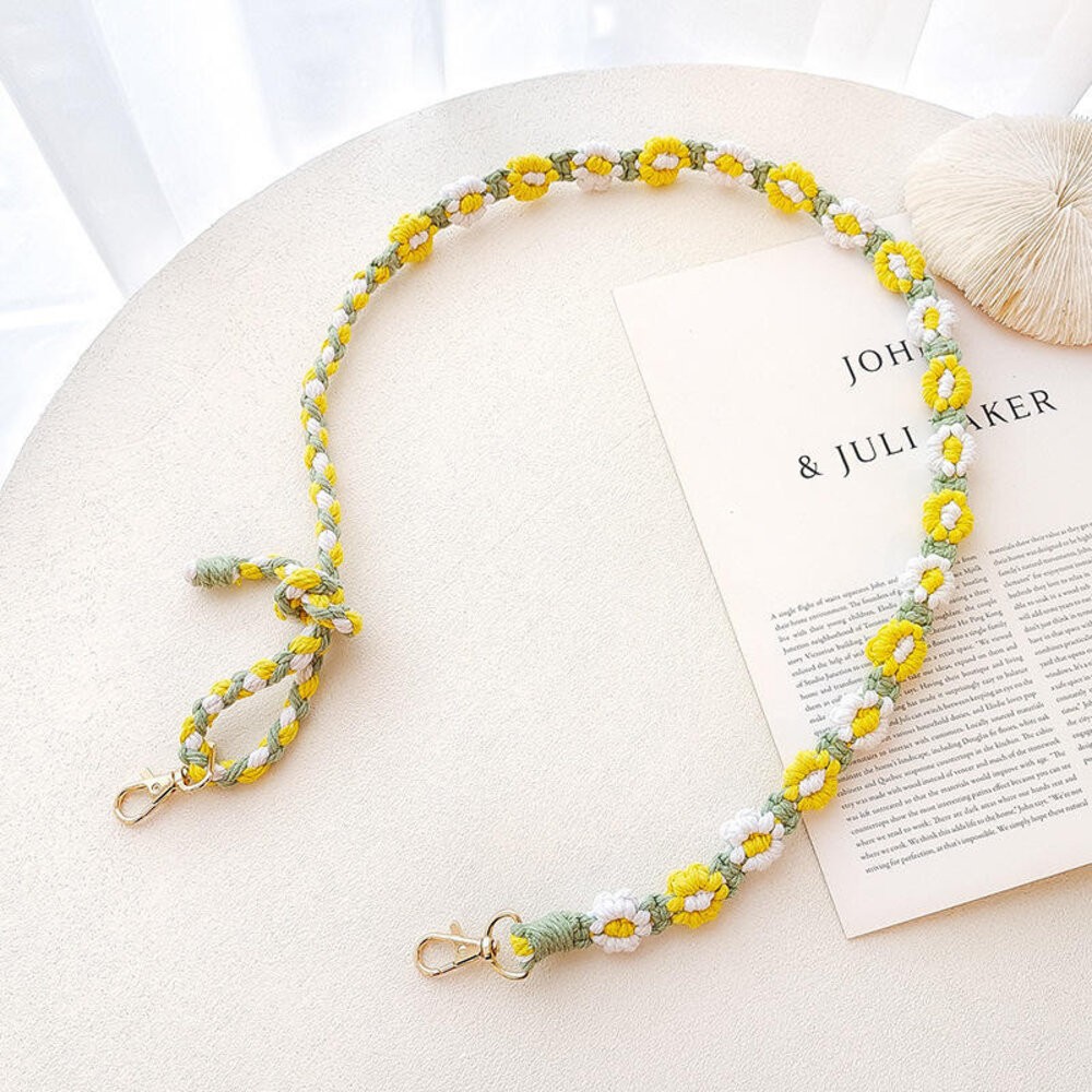 【實體店+發票】可調節編織手機掛繩 識別證掛繩 手作花花繩 手機吊繩背繩 包包背帶 波希米亞風手機鏈 贈夾片 送禮-規格圖11